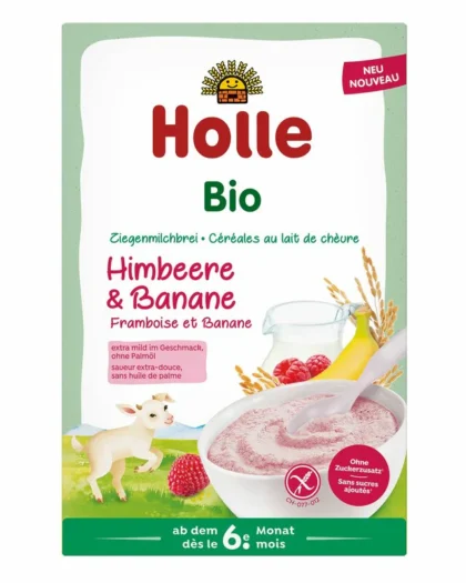 Holle Organic Goat Milk Porridge with Raspberry & Banana