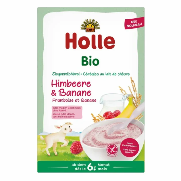 Holle Organic Goat Milk Porridge with Raspberry & Banana